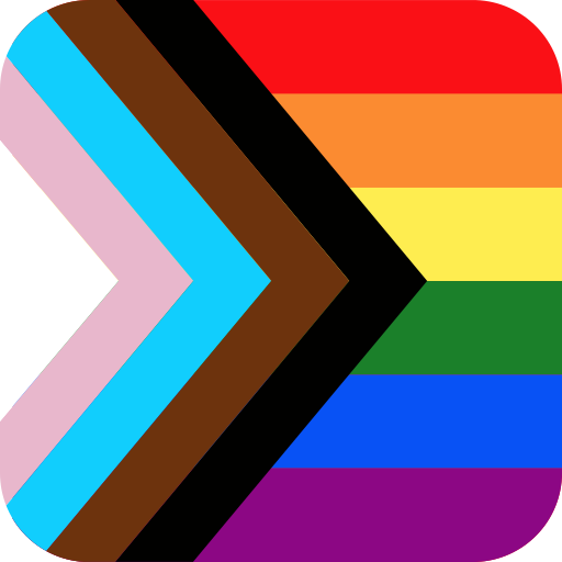 Progress Pride flag representing Siren Electric as a woman and LGBTQ-owned business